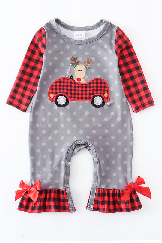 Buffalo Plaid Reindeer romper