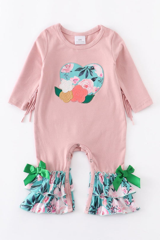 Pink Heart Fringe romper