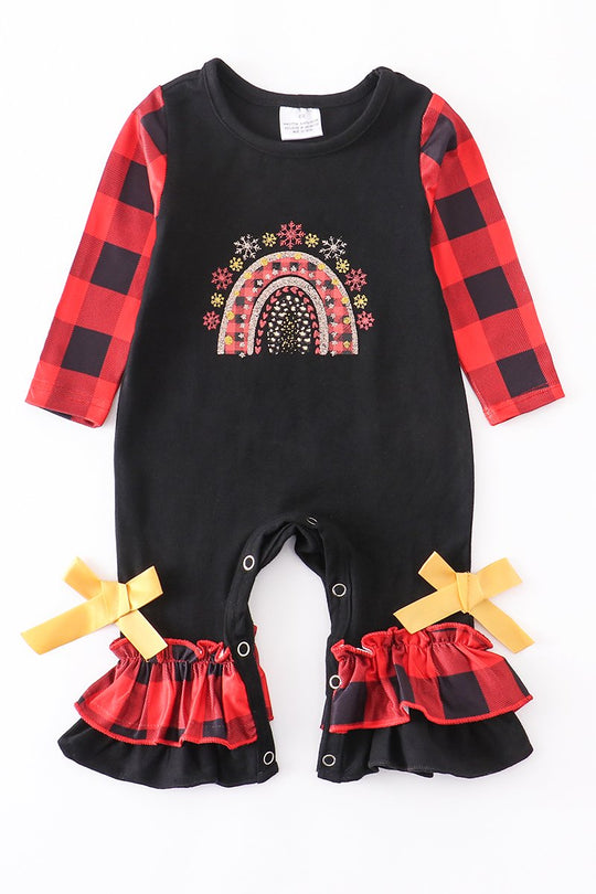 Buffalo Plaid Snowflake romper