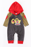Stripe Excavator Heart Romper