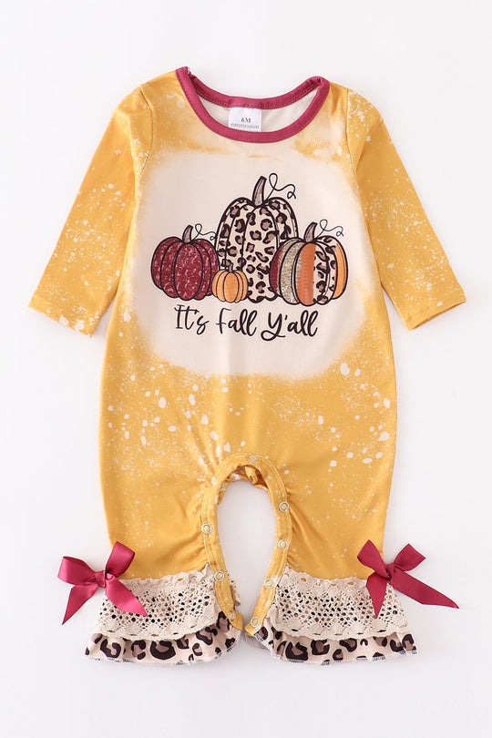 Yellow It's Fall Y'all romper