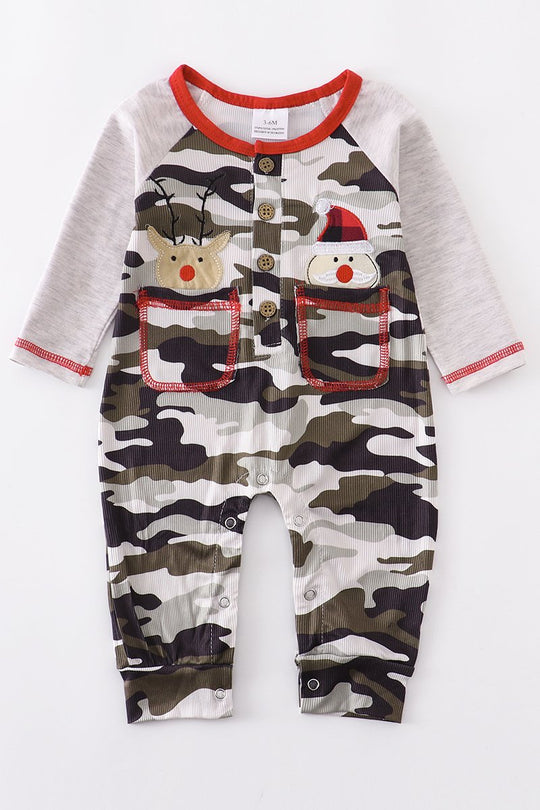 Camo Reindeer Boy romper