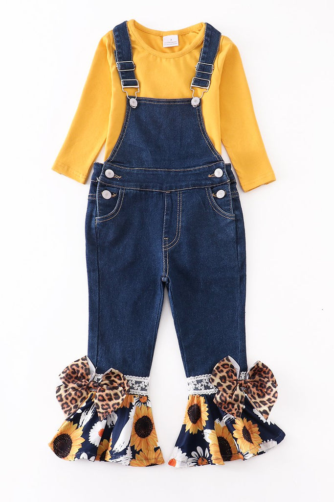 Two Piece Denim Overall Bell set
