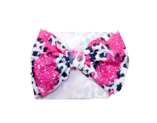 Pink Cow glitter insp bow
