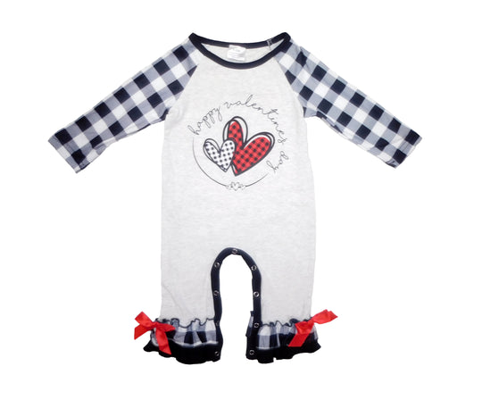 Happy Valentines day Heart Romper