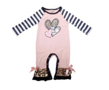 Pink Stripe Heart Romper
