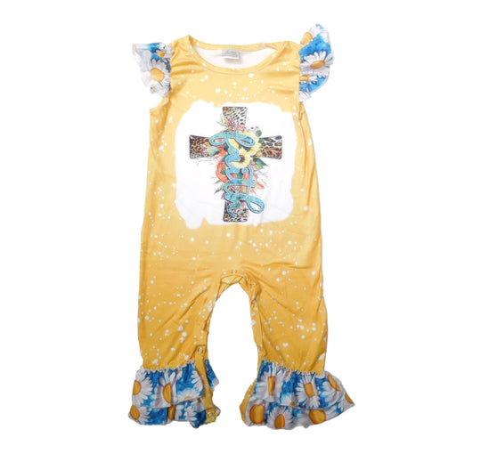 Yellow Faith Cross romper