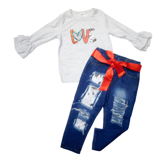 Two Piece Love western Set