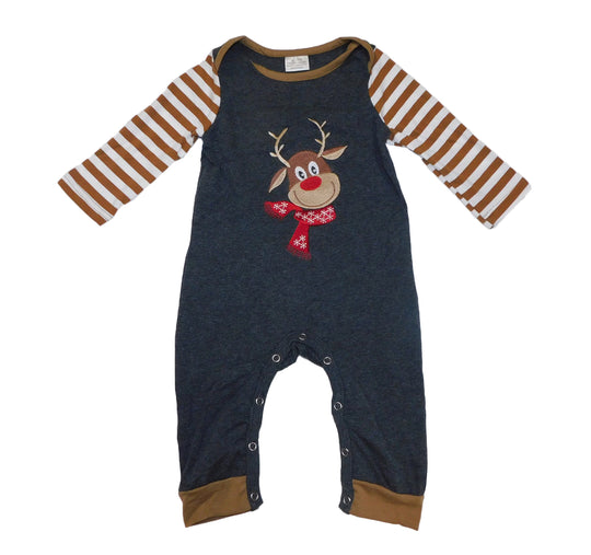Reindeer stripe romper