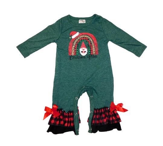 Christmas Vibes rainbow romper