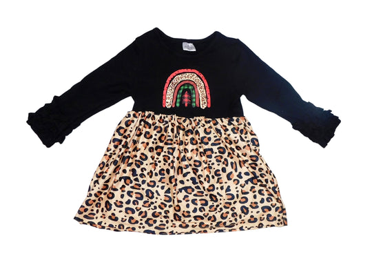 Christmas Rainbow Leopard dress