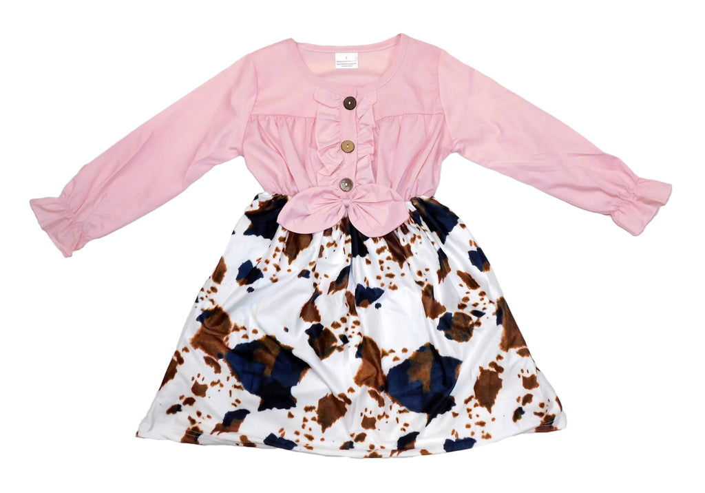Pink Cow Dress – Leopardbaby Boutique