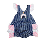 Navy Farm Stripe Romper
