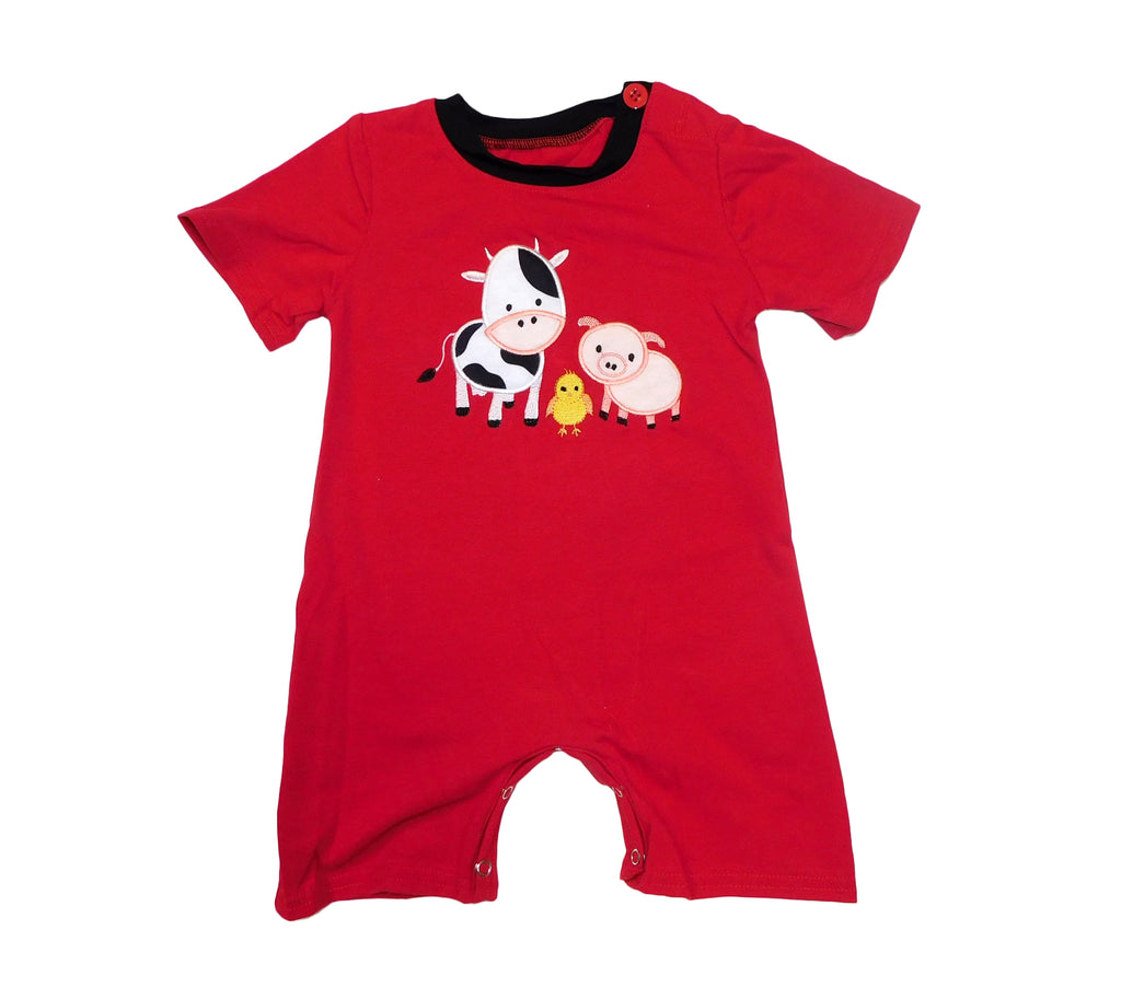 Red Boy Cow and pig romper