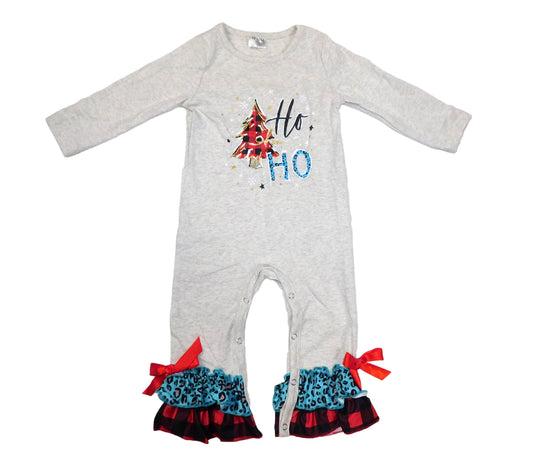 Blue Leopard Ho ho ho romper