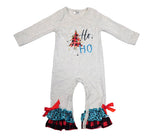 Blue Leopard Ho ho ho romper