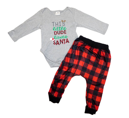 This Little Dude loves santa set