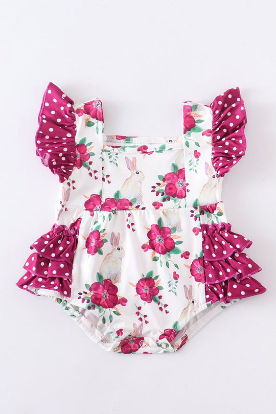 Bunny floral Bubble romper