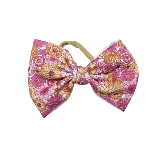 Pink retro floral nylon