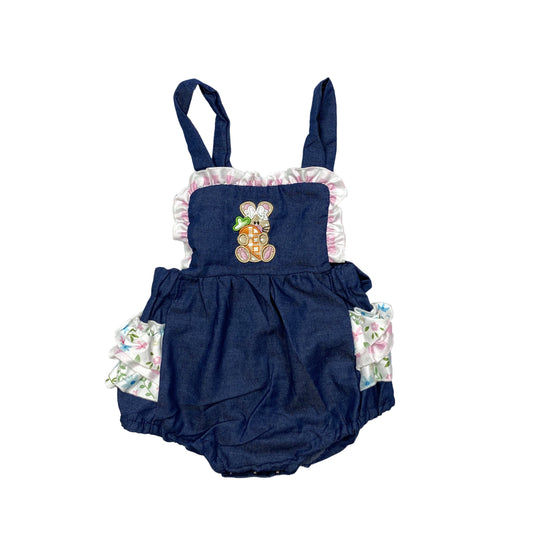 Denim Bunny carrot romper