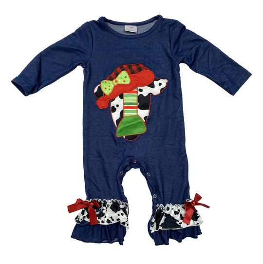 Christmas cow romper