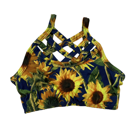 Sunflower cropped tank top