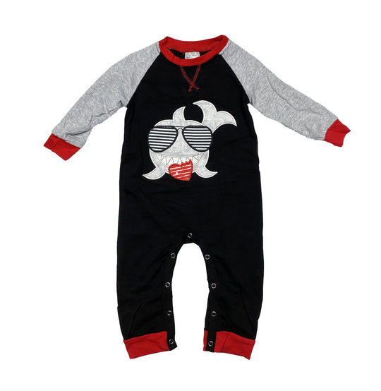 Baby boy shark heart romper
