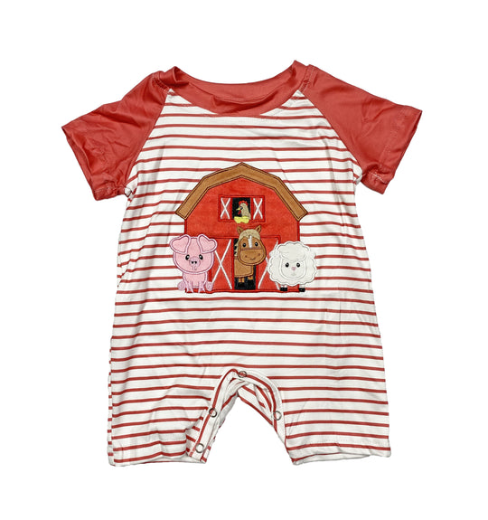 Red barn romper