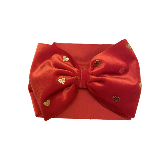 Red Velvet Hearts Bow