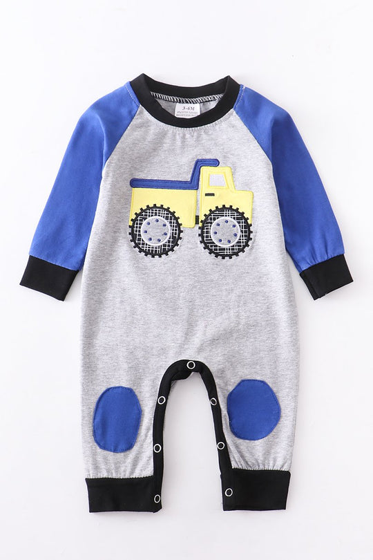 Baby Boy truck Applique romper