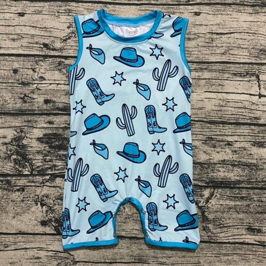 Blue cowboy romper