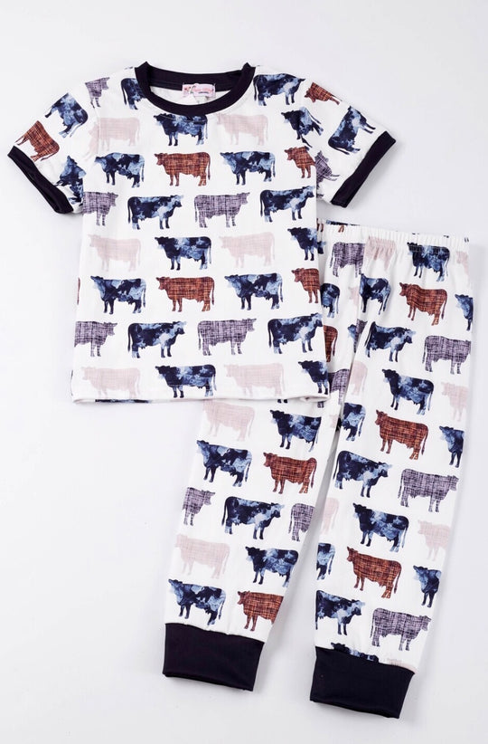 Clover Cottage watercolor cow lounge set- Unisex