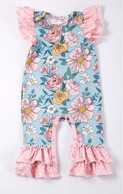 Clover Cottage Spring Tier Blooms romper