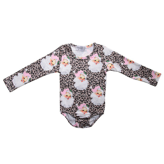 Leopard and Pink Vintage Santa Leo