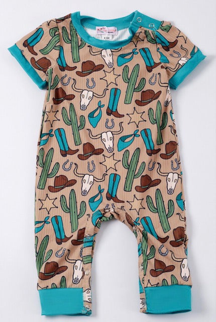 Clover Cottage steer western romper