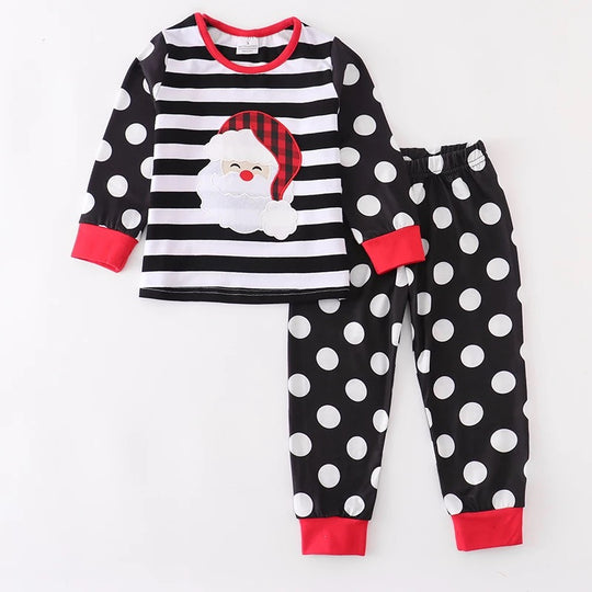 Santa Stripe Girl Pj's