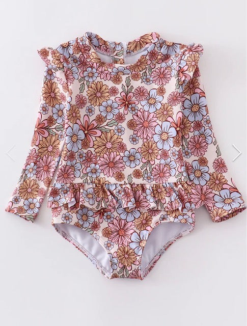 Floral L/S Swimsuit