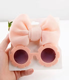 Sunglasses/ Bow set - light pink