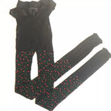 Bling tights- Black with red and green bling