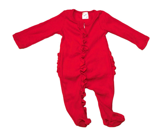 Ribbed Footie Sleeper, Red