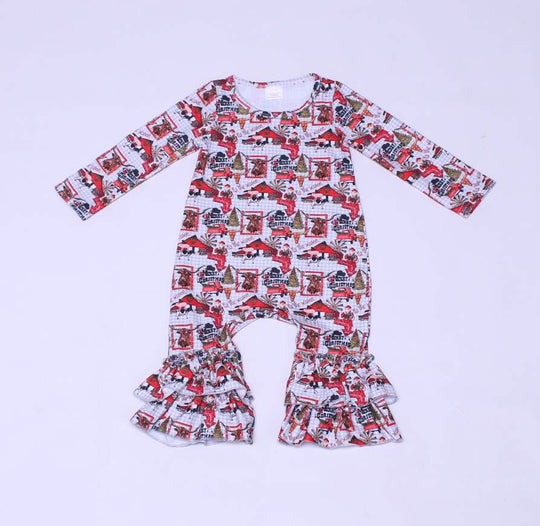 Rustic Christmas Tree farm ruffle romper