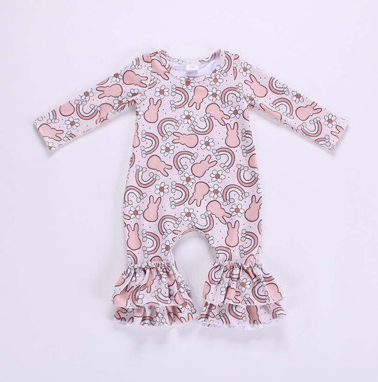 Bunny Rainbow Ruffle romper
