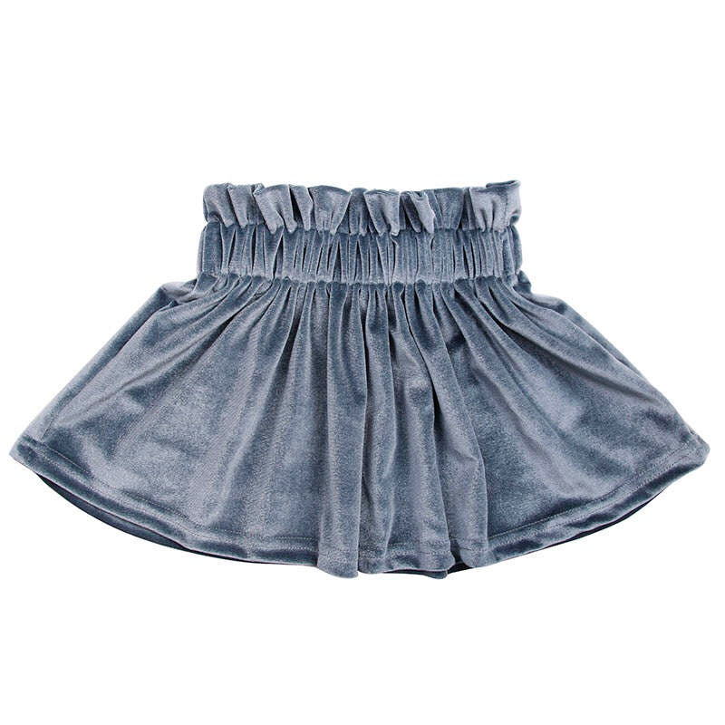 Slate Gray Velvet Skirt