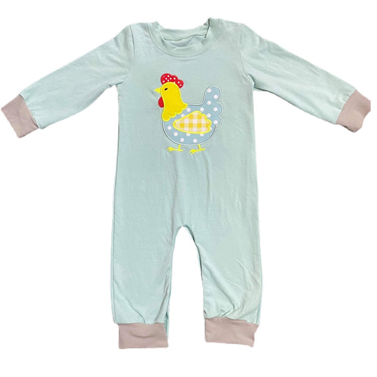 Baby Boy Farm Chicken Romper