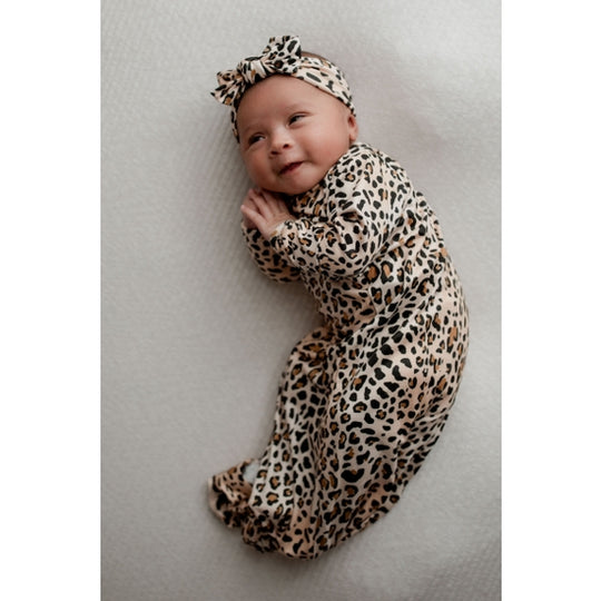 Three little tots leopard baby gown ONLY