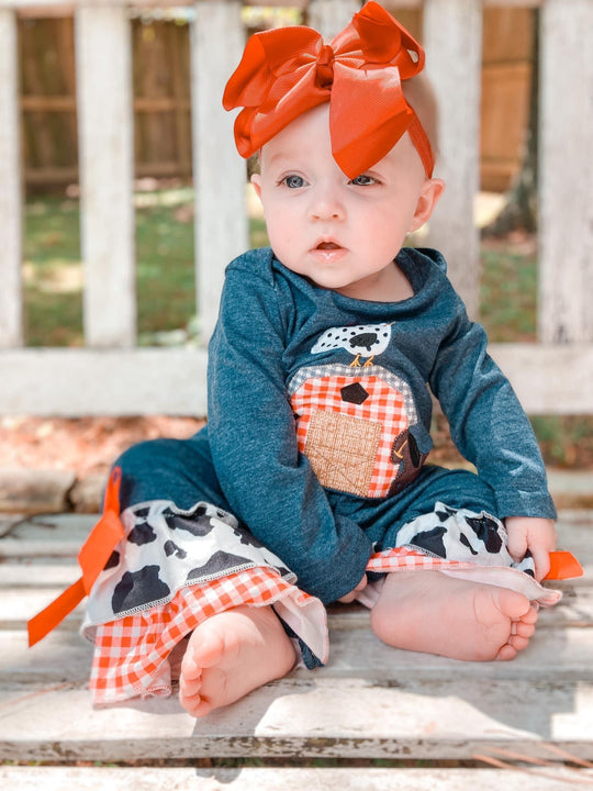 Navy Farm romper