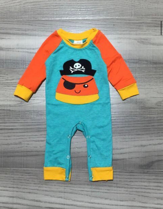 Candy corn pirate romper