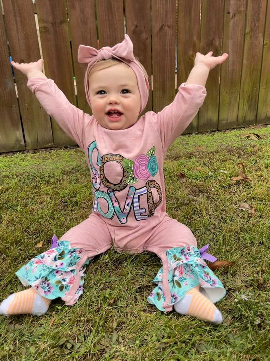 So loved leopard floral romper