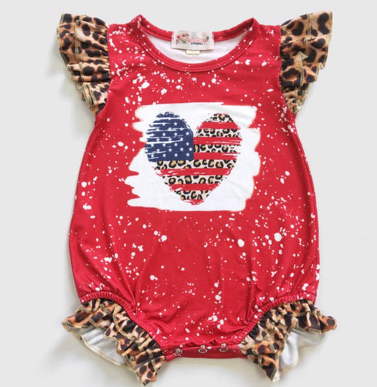 Clover Cottage American heart romper