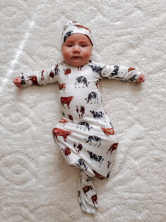 Vintage cow gown and hat set